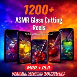1200+ Viral ASMR Glass Cutting Reels – Satisfying Content + Resell Rights!