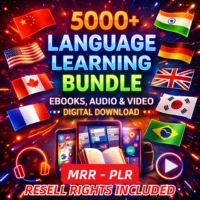 5000+ Language Learning Bundle – 45+ Languages | Ebooks, Audio, Video + MRR & PLR Rights