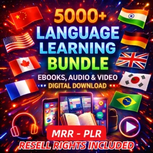 5000+ Language Learning Bundle – 45+ Languages | Ebooks, Audio, Video + MRR & PLR Rights