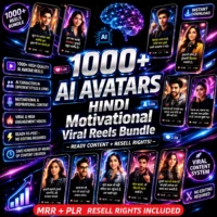 1000+ AI Avatars HINDI Motivational Viral Reels Bundle โ Ready Content + Resell Rights!