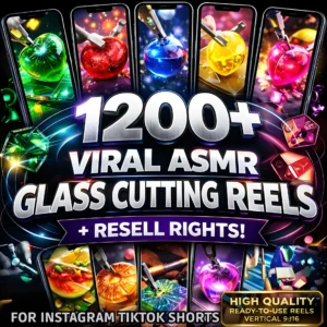 1200+ Viral ASMR Glass Cutting Reels โ Satisfying Content + Resell Rights!