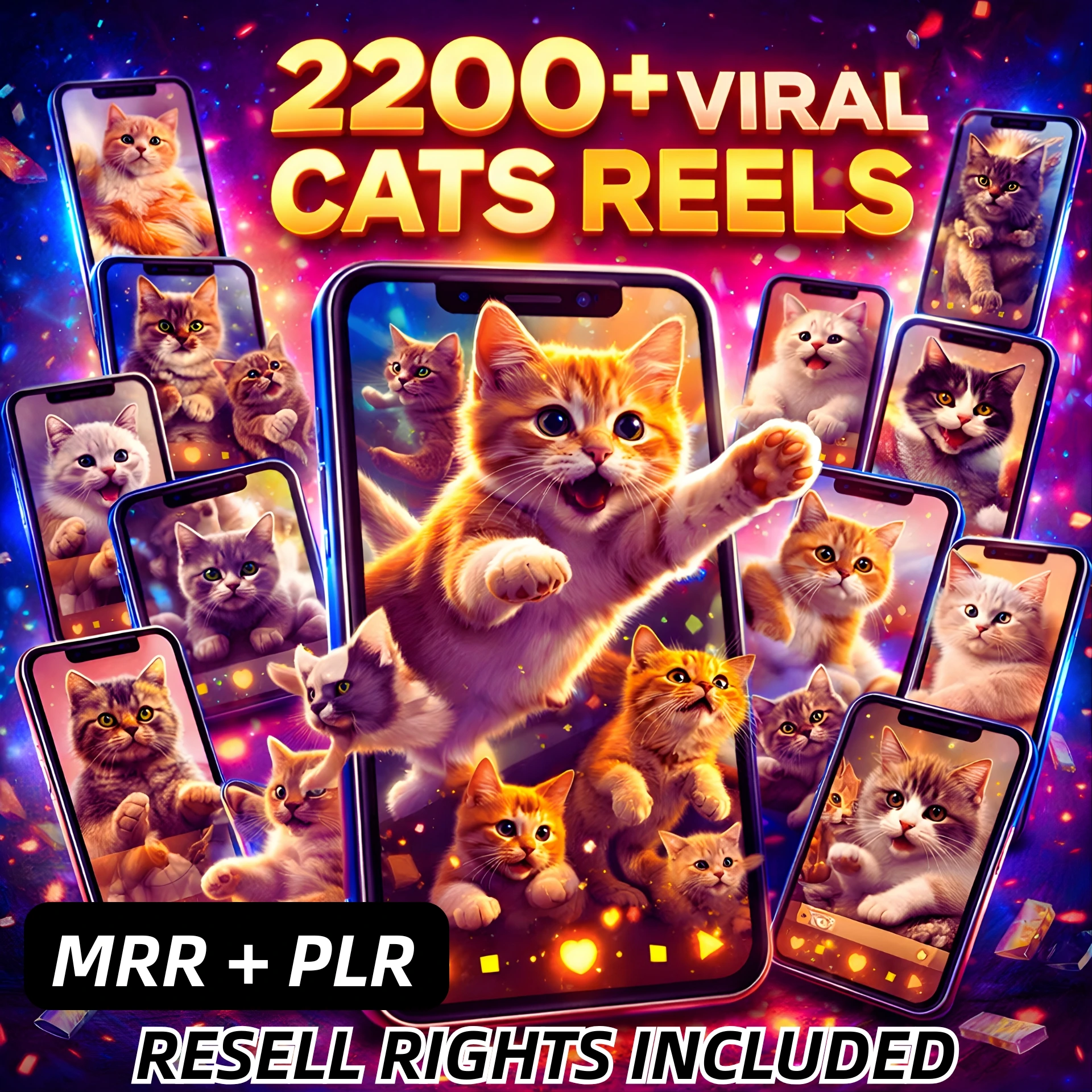 2200+ Viral Cats Reels Bundle – Cute Content + Resell Rights! - Image 2