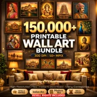 150,000+ Printable Wall Art Bundle โ Ultra HD | 300 DPI | 50+ MPIX | Resell Rights Included