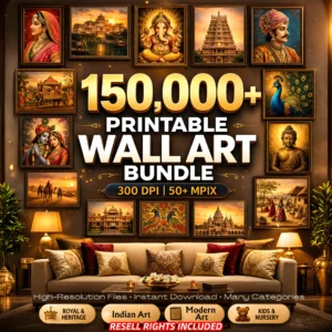 150,000+ Printable Wall Art Bundle โ Ultra HD | 300 DPI | 50+ MPIX | Resell Rights Included