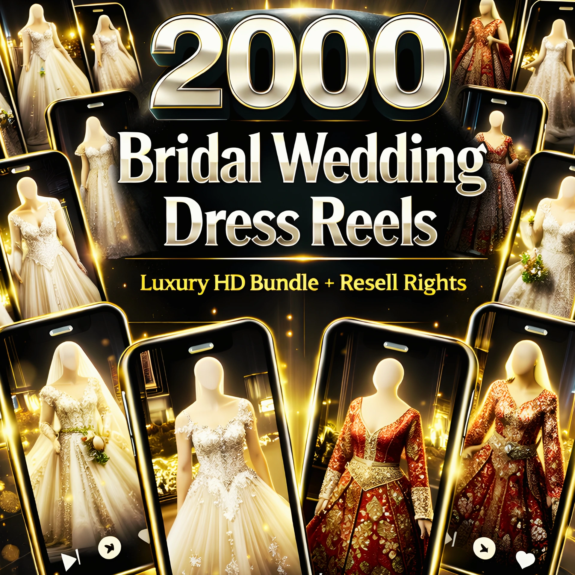 2000 Bridal Wedding Dress Reels β Luxury HD Bundle